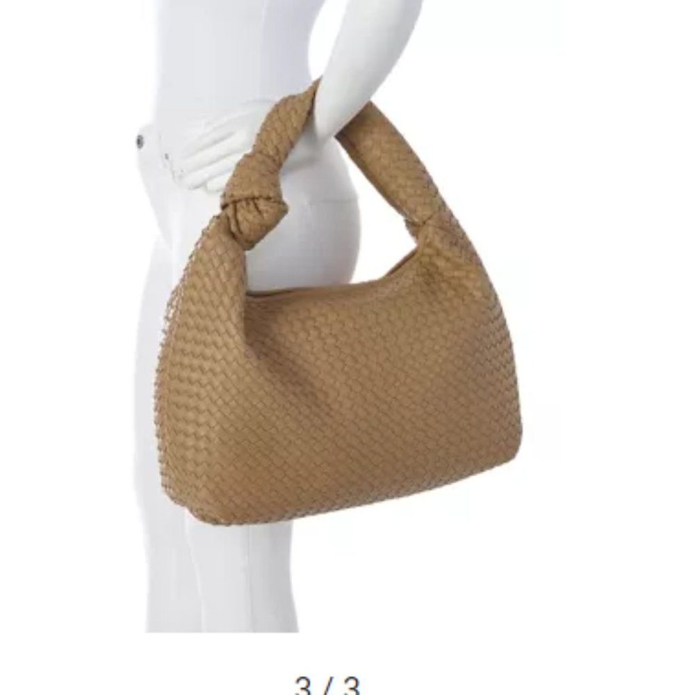 Grey Label Woven in sleek vegan leather knotted purse